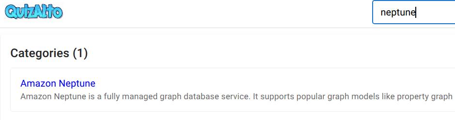 searching for categories shows descriptions